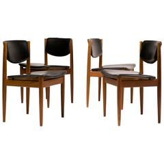 Set of Four Finn Juhl for France & Son Teak Model 197, Side Chairs