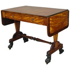 Regency Satin and Rosewood Sofa Table, in the Manner of Thomas Hope