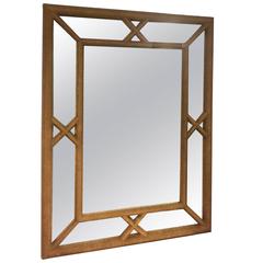 Rectangular Shaped Wall Mirror with Unusual Rope Design