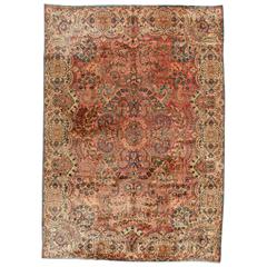 Antique Persian Lavar Kerman Carpet