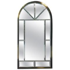 Magnificent Arch Shaped Brass Wall Mirror by Mastercraft