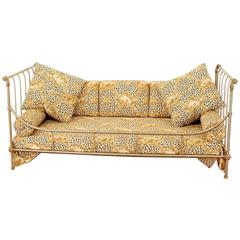 Exceptional Steel and Brass French Daybed by Maison Jansen with Fine Details