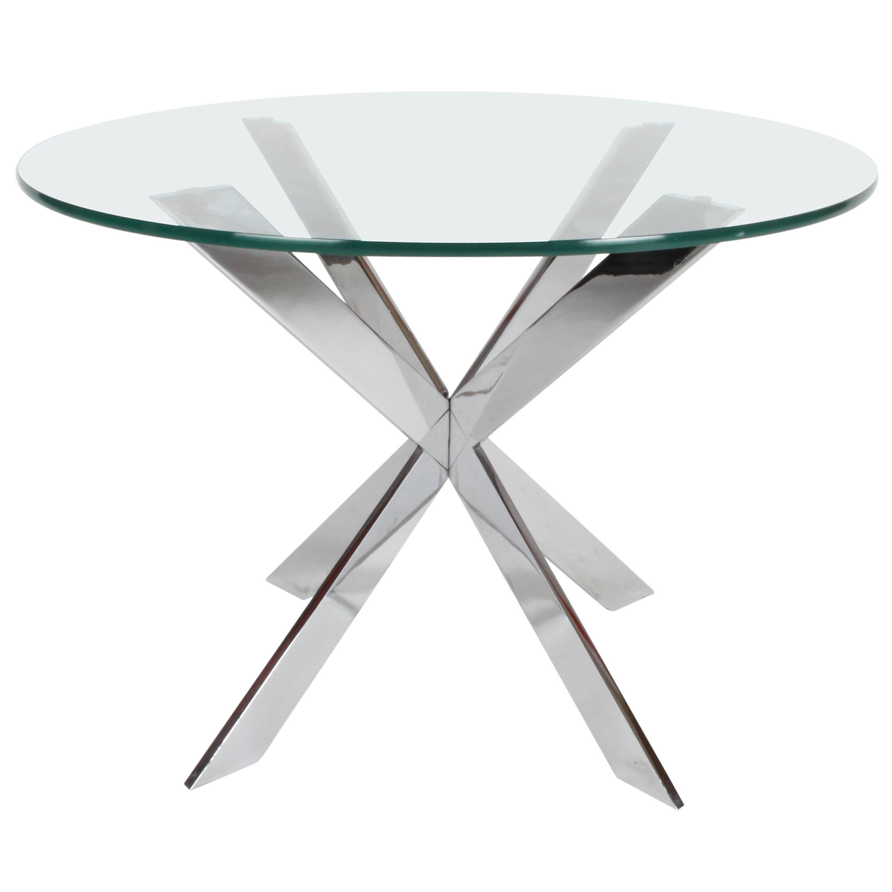 Leo Rosen for Pace Collection Modernist Architectural X-Base Side Table