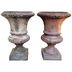 Pair of Diminutive Cast Iron Urns 8