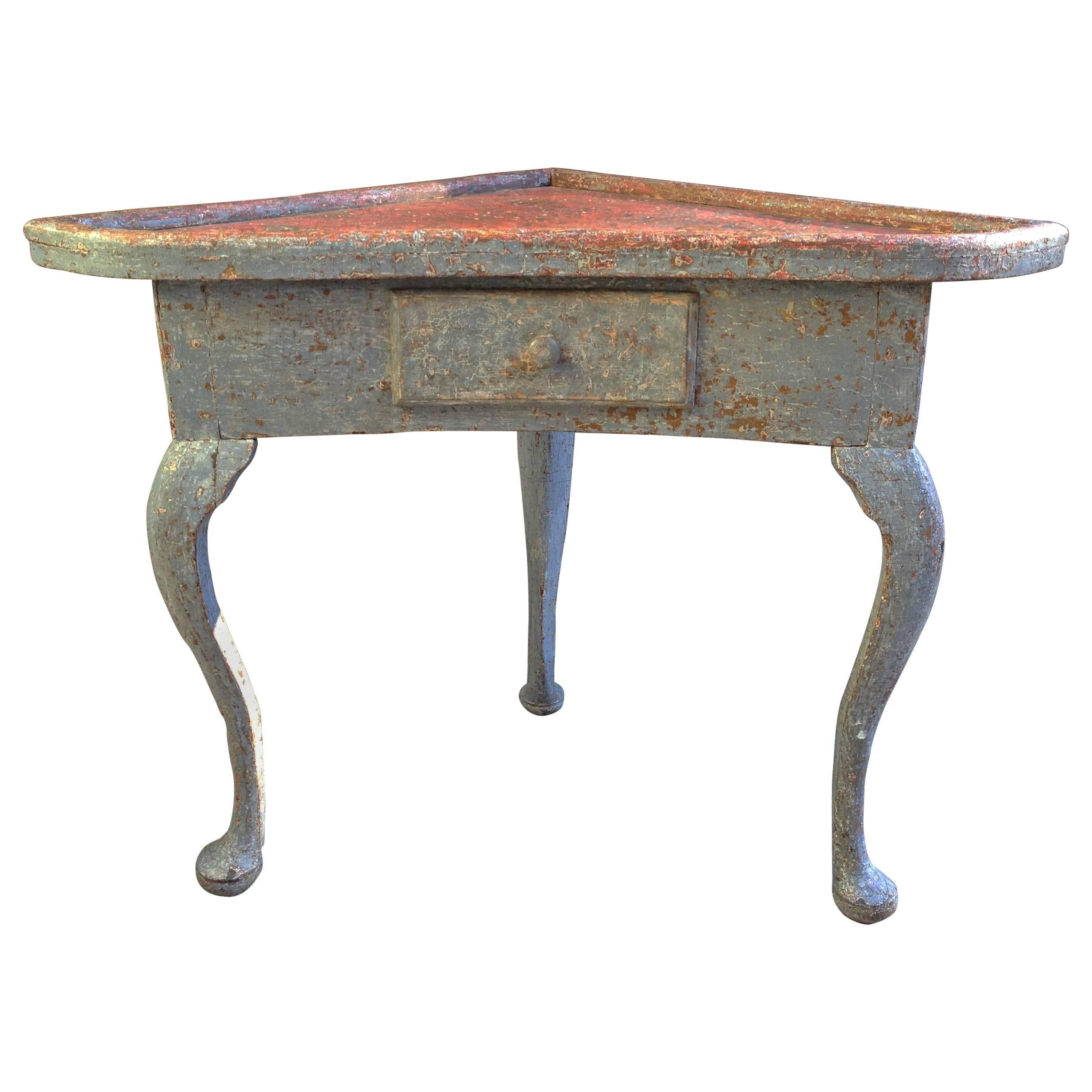 19th Century Swedish Corner Table For Sale