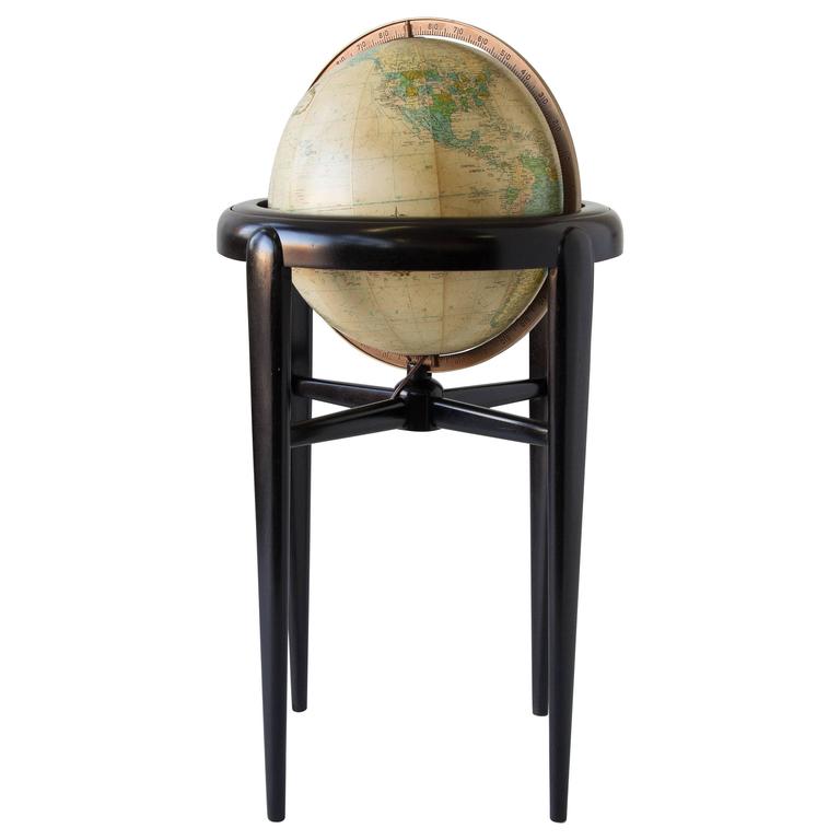 Replogle Illuminating Globe in Wooden Stand For Sale at 1stDibs