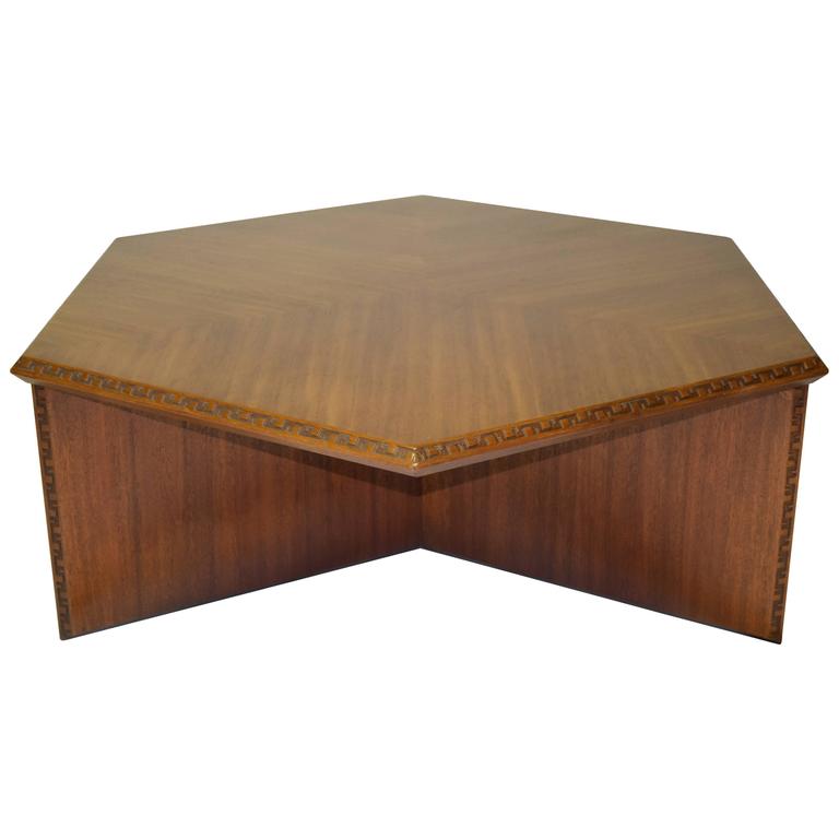 Hexagonal Coffee designed by Frank Lloyd Wright for Henredon in 1955