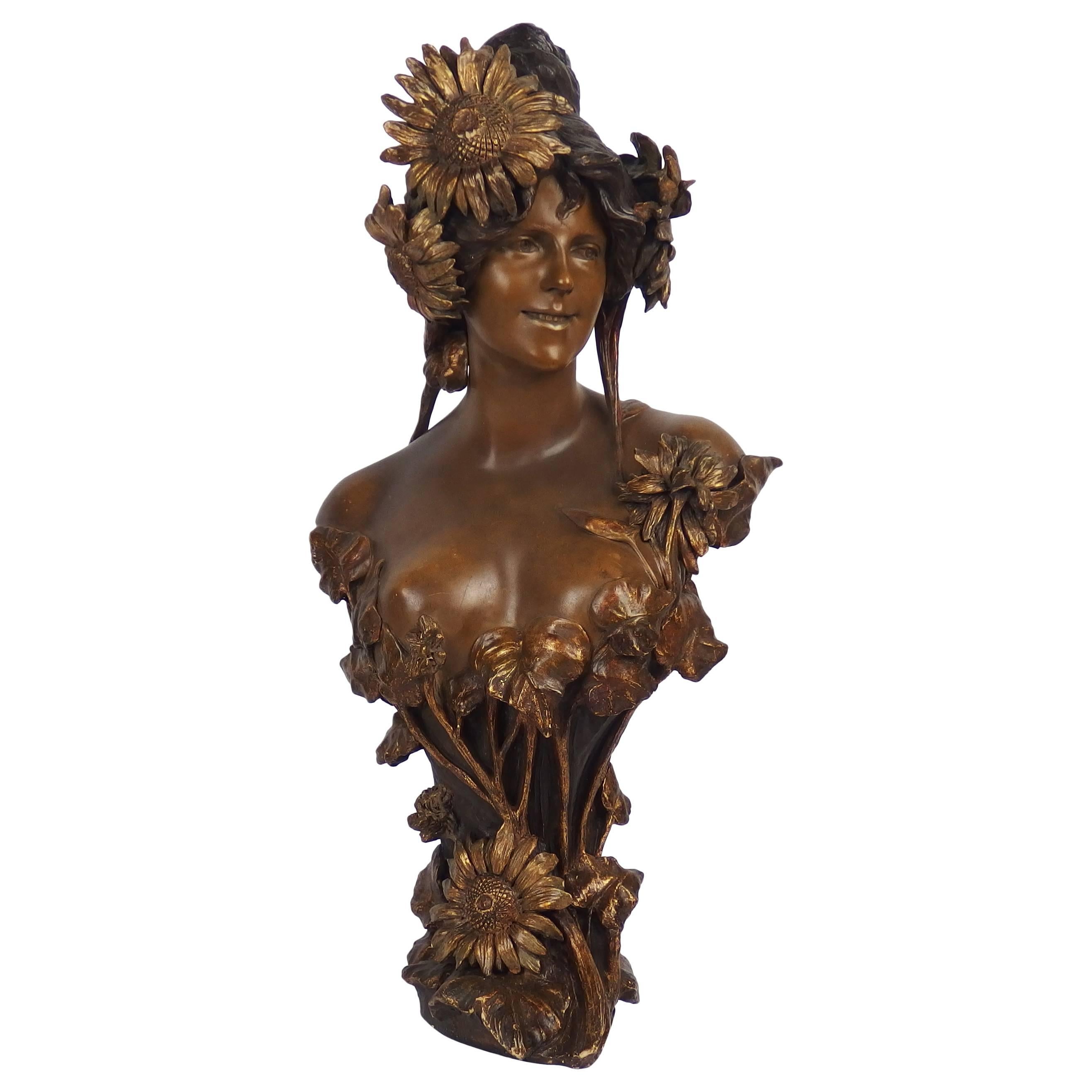 "HéLiothrope" an Art Nouveau Bust by Goldscheider