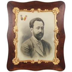 Photograph of a Gentleman Framed by a Louis XV Style Giltwood and Walnut Frame 7