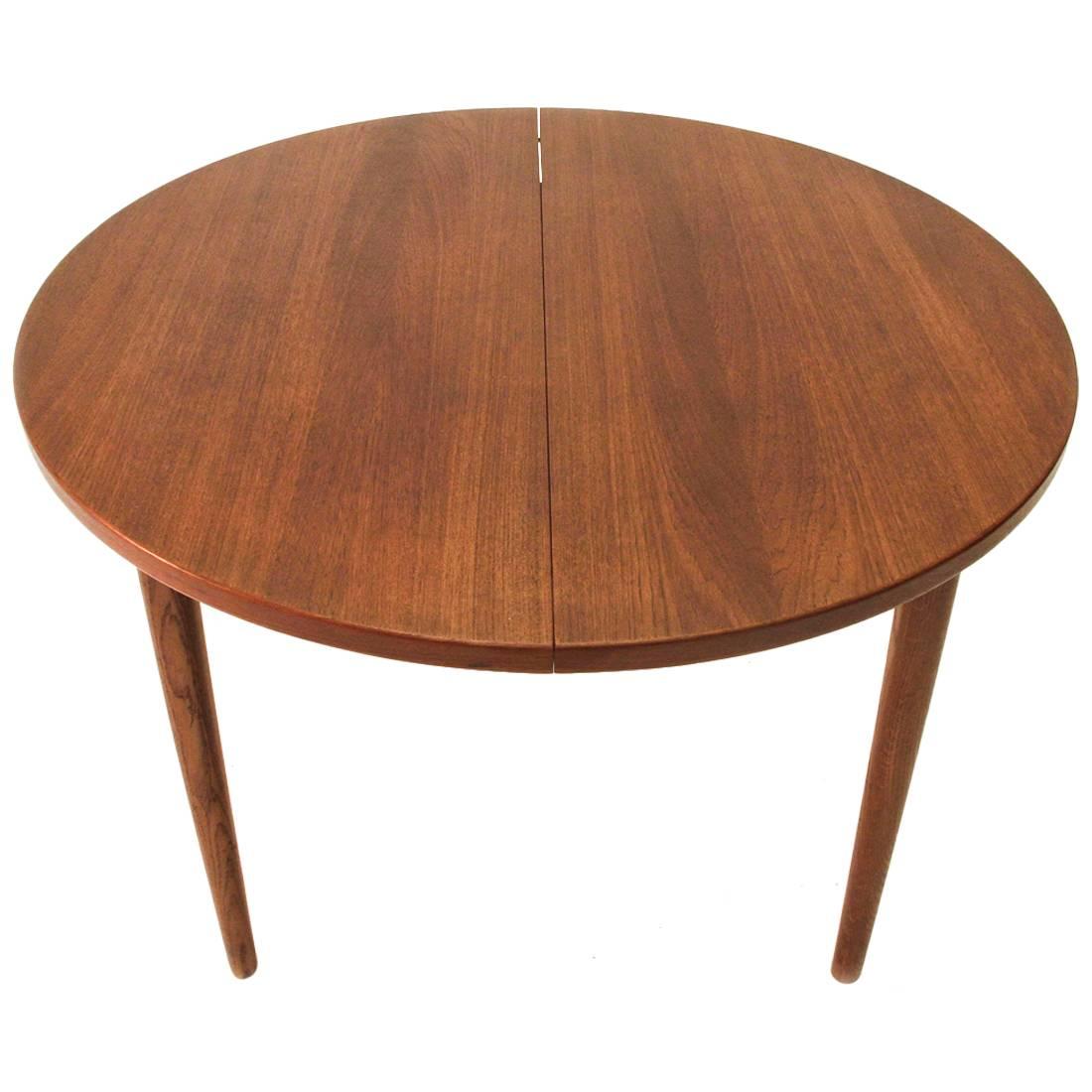 Round Extendable Teak Table from Hugo Troeds, 1960s