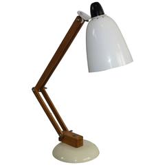 Vintage All Original 1950s White Maclamp with Wooden Arms