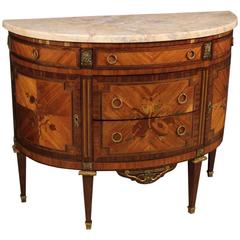 Early 20th Century French Inlaid Demi Lune Dresser