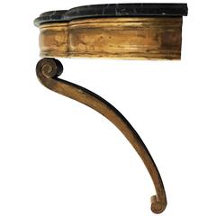 Victorian Wall-Mounted Gilt Console Table with Black Marble Top