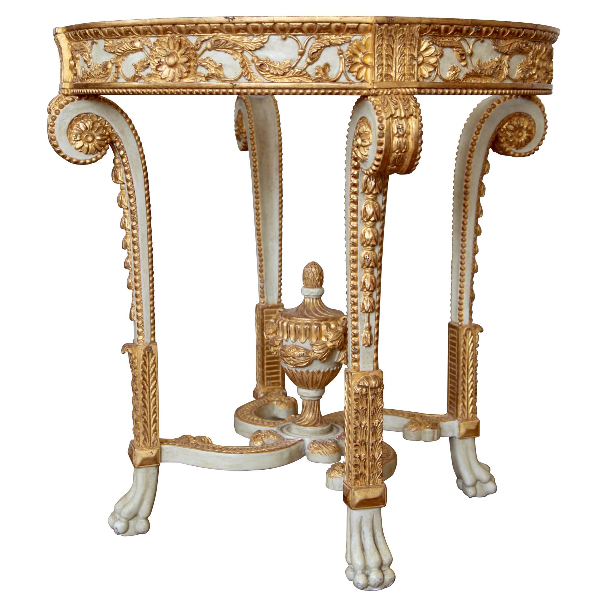 Louis XVI Style Polychrome Console Table Reproduced by La Maison London
