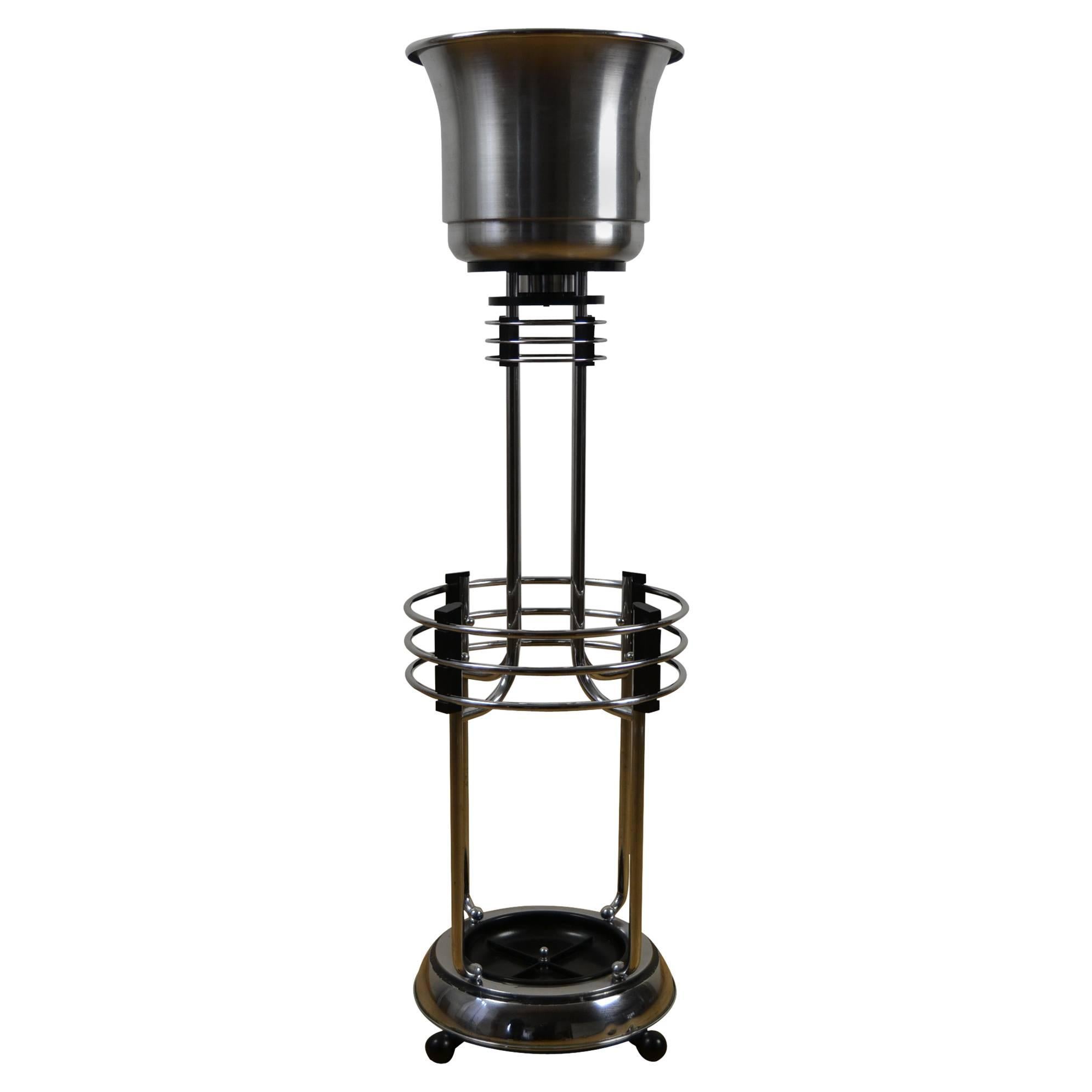 1930s Chrome and Bakelite Plant Stand or Champagne Bucket Stand