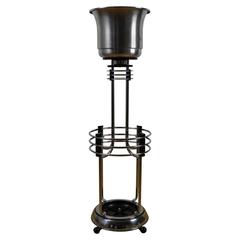 1930s Chrome and Bakelite Plant Stand or Champagne Bucket Stand 