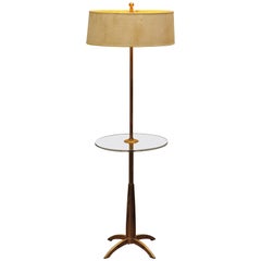Vintage Brass and Acrylic Stiffel Mid-Century Modern Floor Lamp