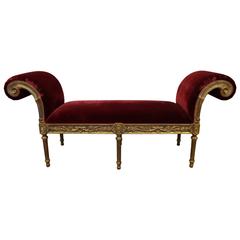 Used Louis XVI Style Giltwood Upholstered Banquette Reproduced by La Maison London