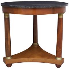 French 19th Century Empire Mahogany Gueridon with Marble Top 5