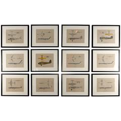 Vintage Collection of Aircraft Identification Prints