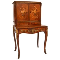 Antique French Kingwood Bureau Cabinet