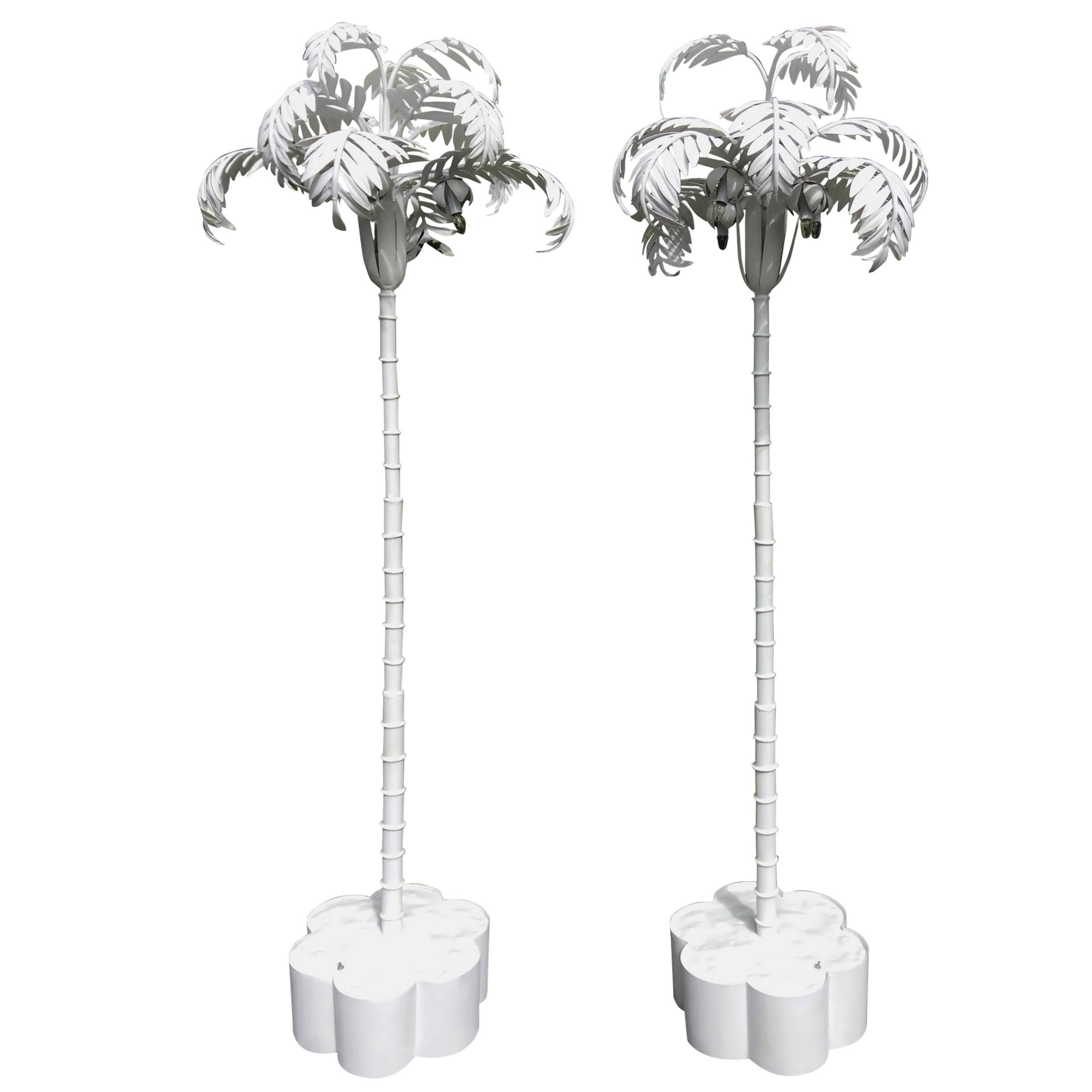 Pair of Metal Palm Trees as Standing Lamps For Sale