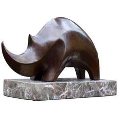 Art Deco Bronze Rhinoceros