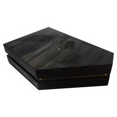 Polished Bronze and Golden Obsidian "Silent A" Jewelry Box by Gloria Cortina
