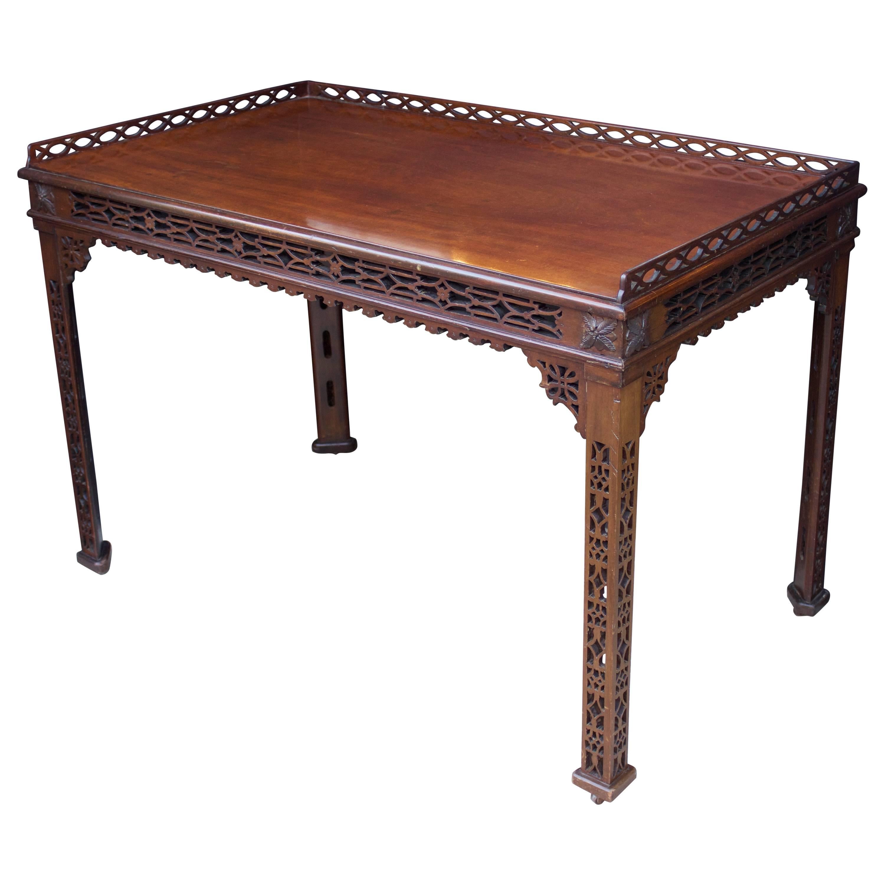 19th Century Chinese Chippendale St. Mahogany Table