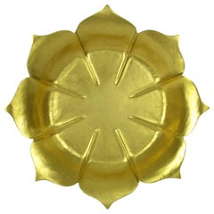 Antique Mare Zimmermann Art Deco Gilt Lotus Flaring Dish or Shallow Bowl