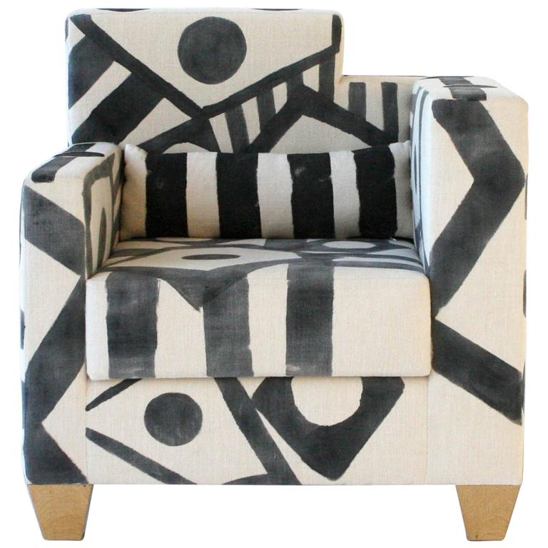 HandPainted Club Chair For Sale at 1stdibs