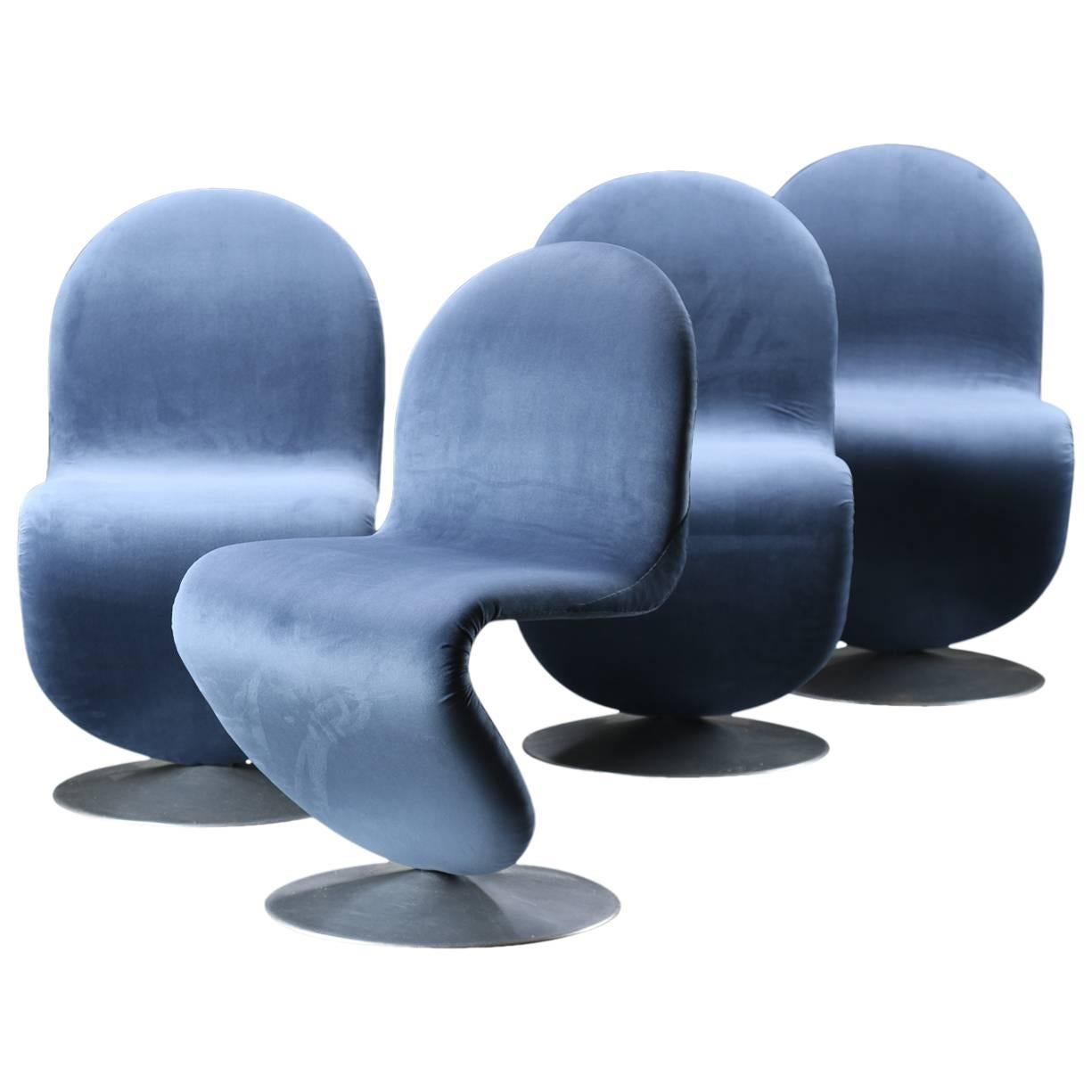 Set of Four Verner Panton Chairs by Fritz Hansen, circa 1970 For Sale