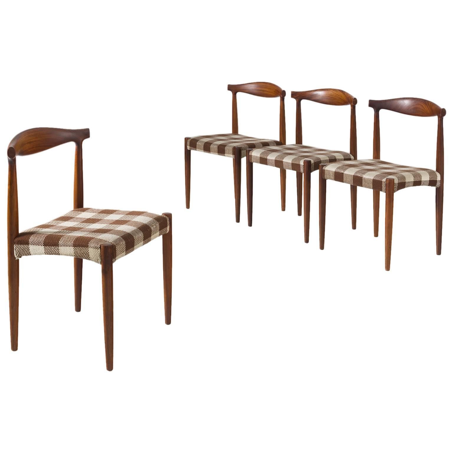 Set of Four Danish Dining Room Chairs in Rosewood
