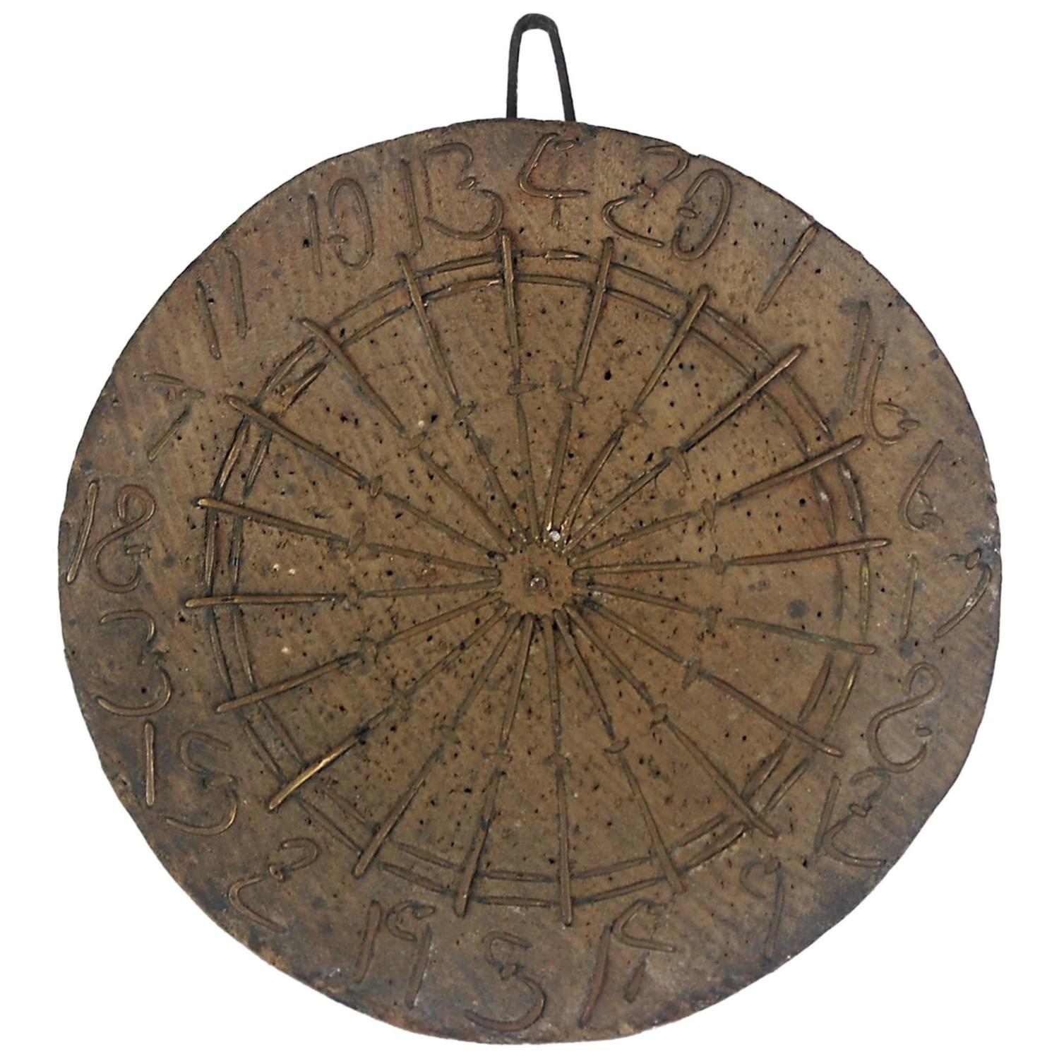 Diminutive Early Vernacular Dart Board Manchester Log End Board at