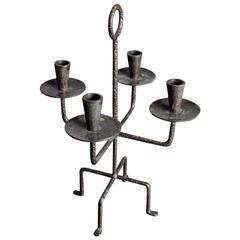 Large Wrought Iron Candelabrum in the Style of Tommi Parzinger, 1950s 10