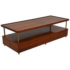 Retro Rosewood and Brass Coffee Table by Robert Heritage for Archie Shine