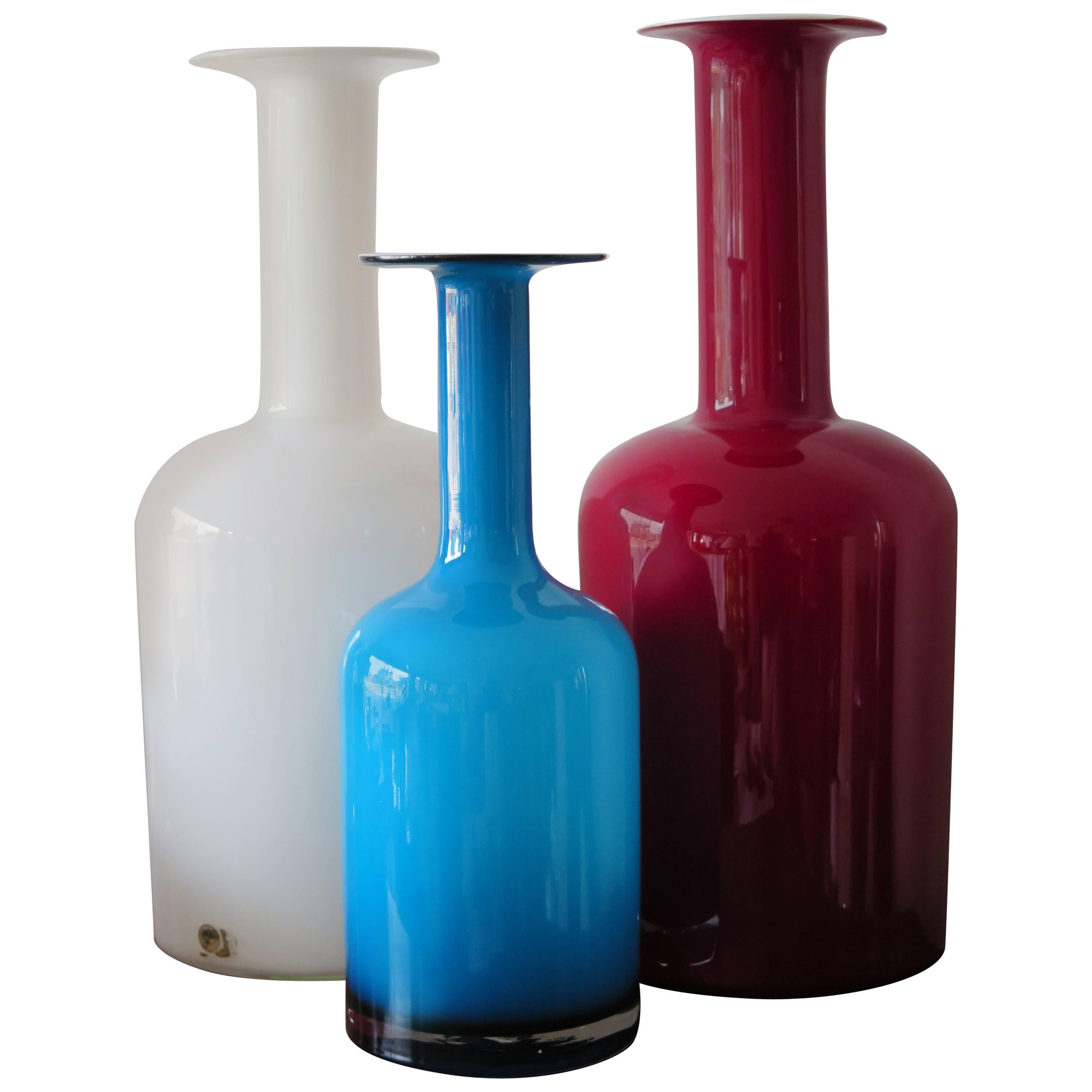 Glass Bottle Vases by Kastrup Holegaard