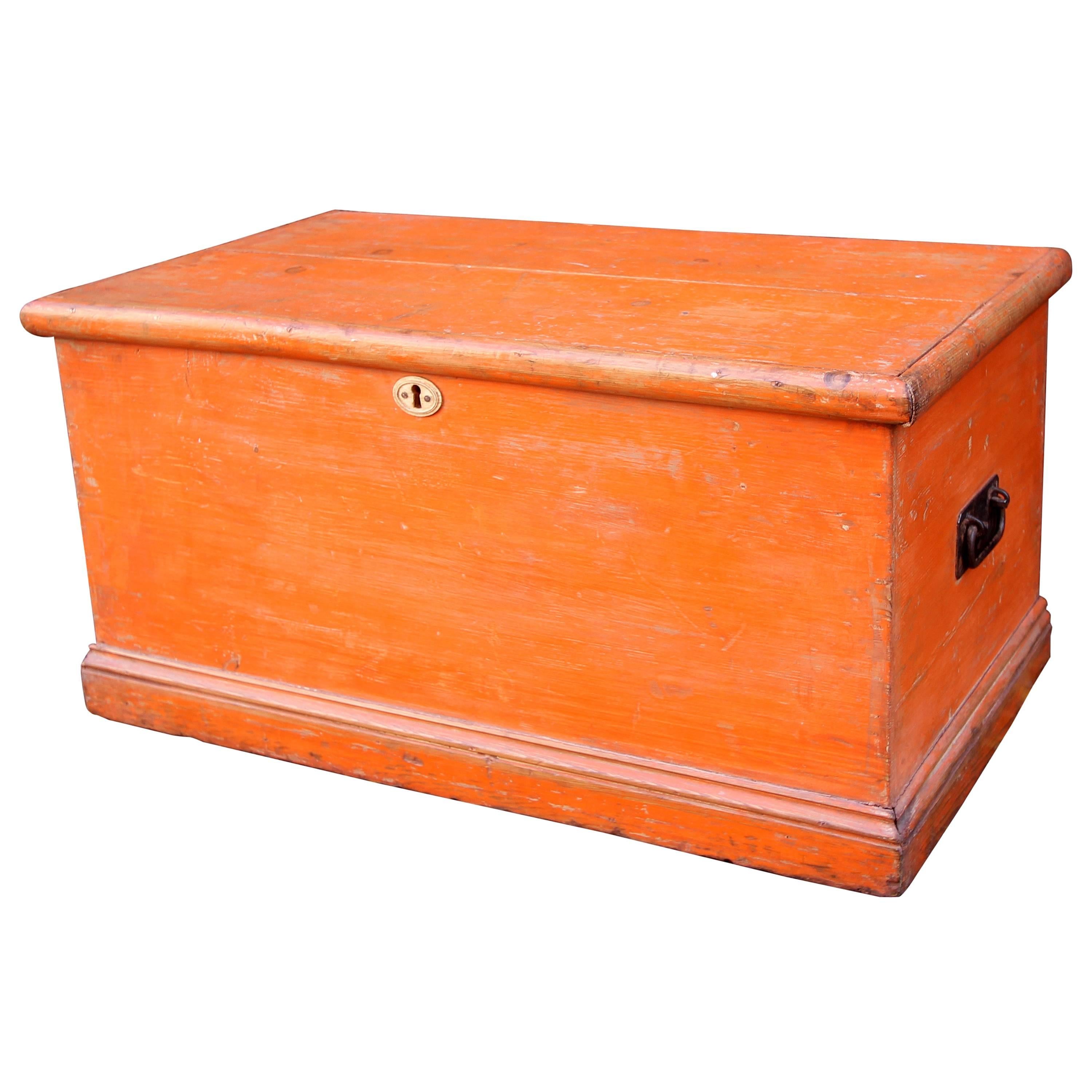 American Painted Sea Chest, Mid-19th Century For Sale