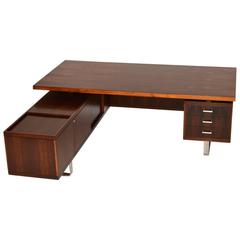 Danish Rosewood Executive Desk by Jorgen Pedersen, Vintage 1960s