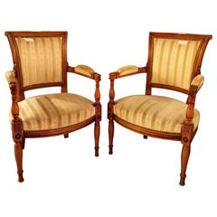 Pair of Louis XVI Style Armchairs Manner of Jansen 11