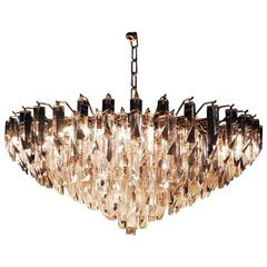 Italian Camer Glass Eight-Tier Chandelier with Venini Tiedri Crystals