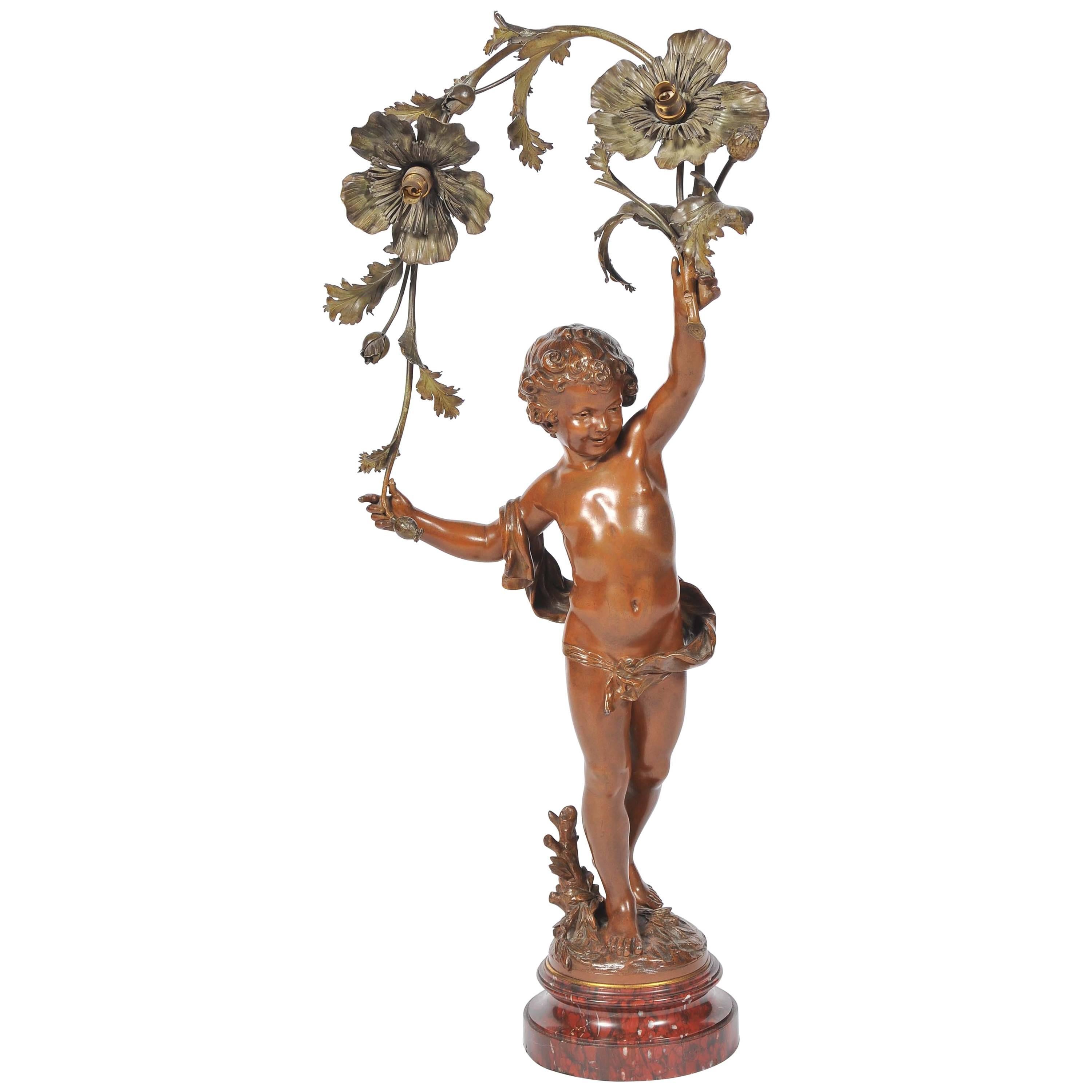 Lampe en bronze du XIXe siècle en vente