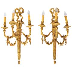 Antique Pair of Louis XVI Style Wall Lights