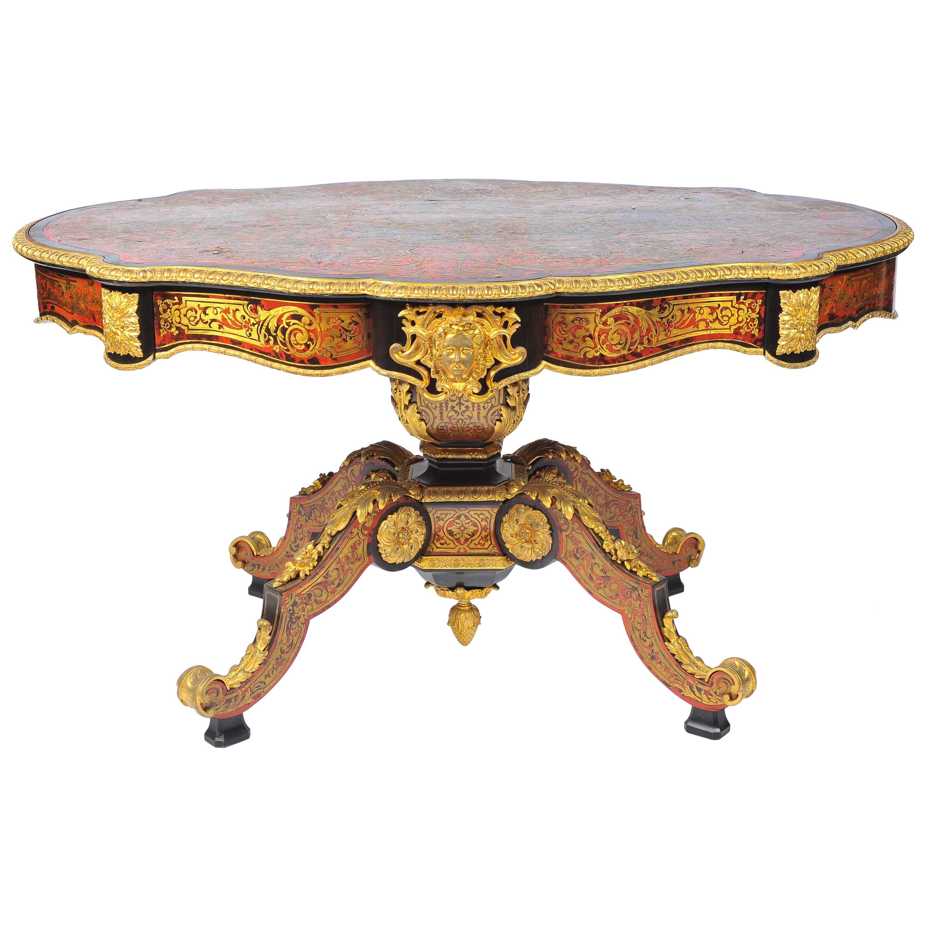 19th Century Boulle Louis XVI style Inlaid Centre Table For Sale