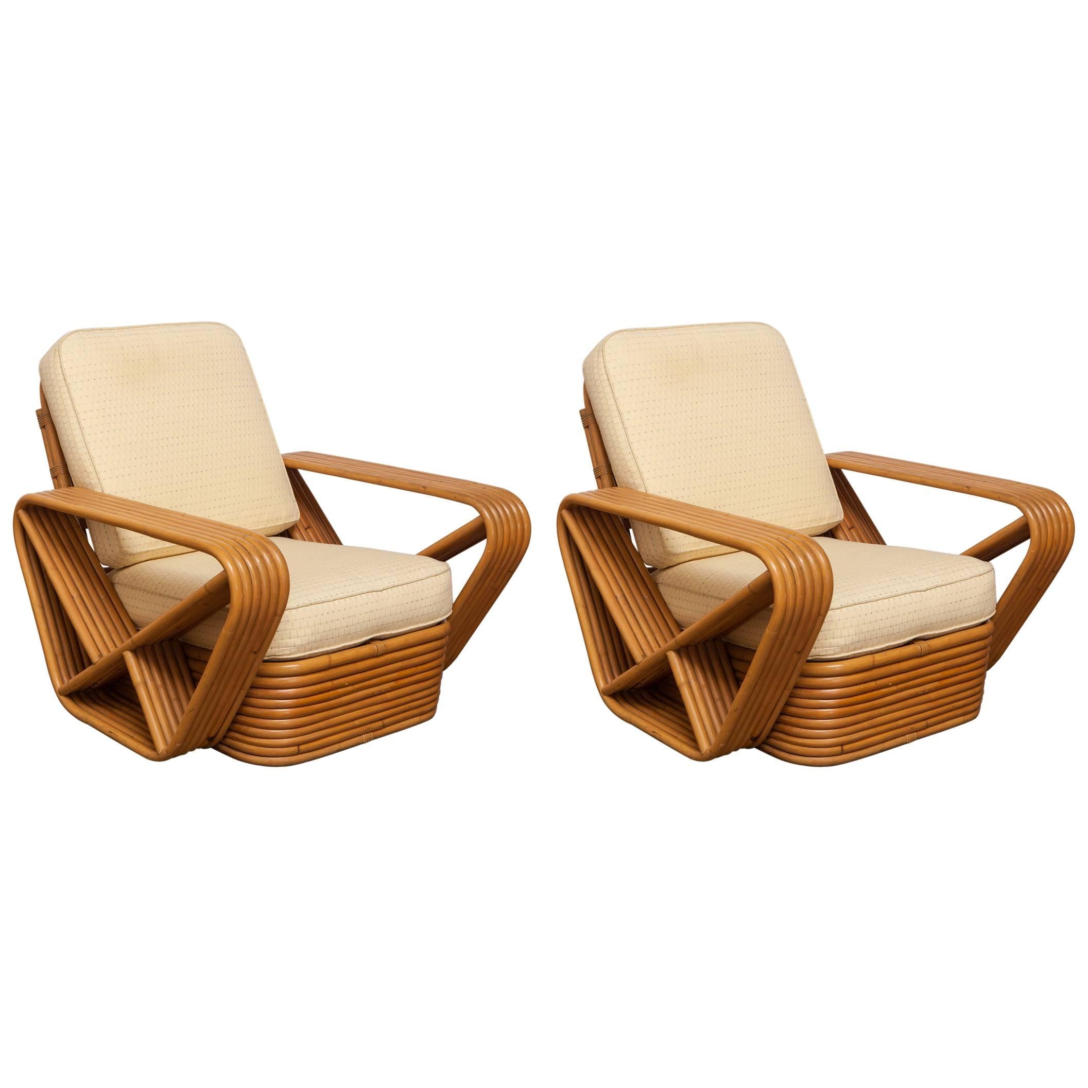 Pair of Six-Strand Pretzel Lounge Chairs by Paul Frankl