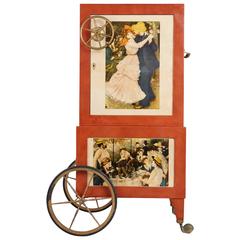  Italian Aldo Tura Goatskin Bar Cart or Cocktail Cabinet, circa 1950