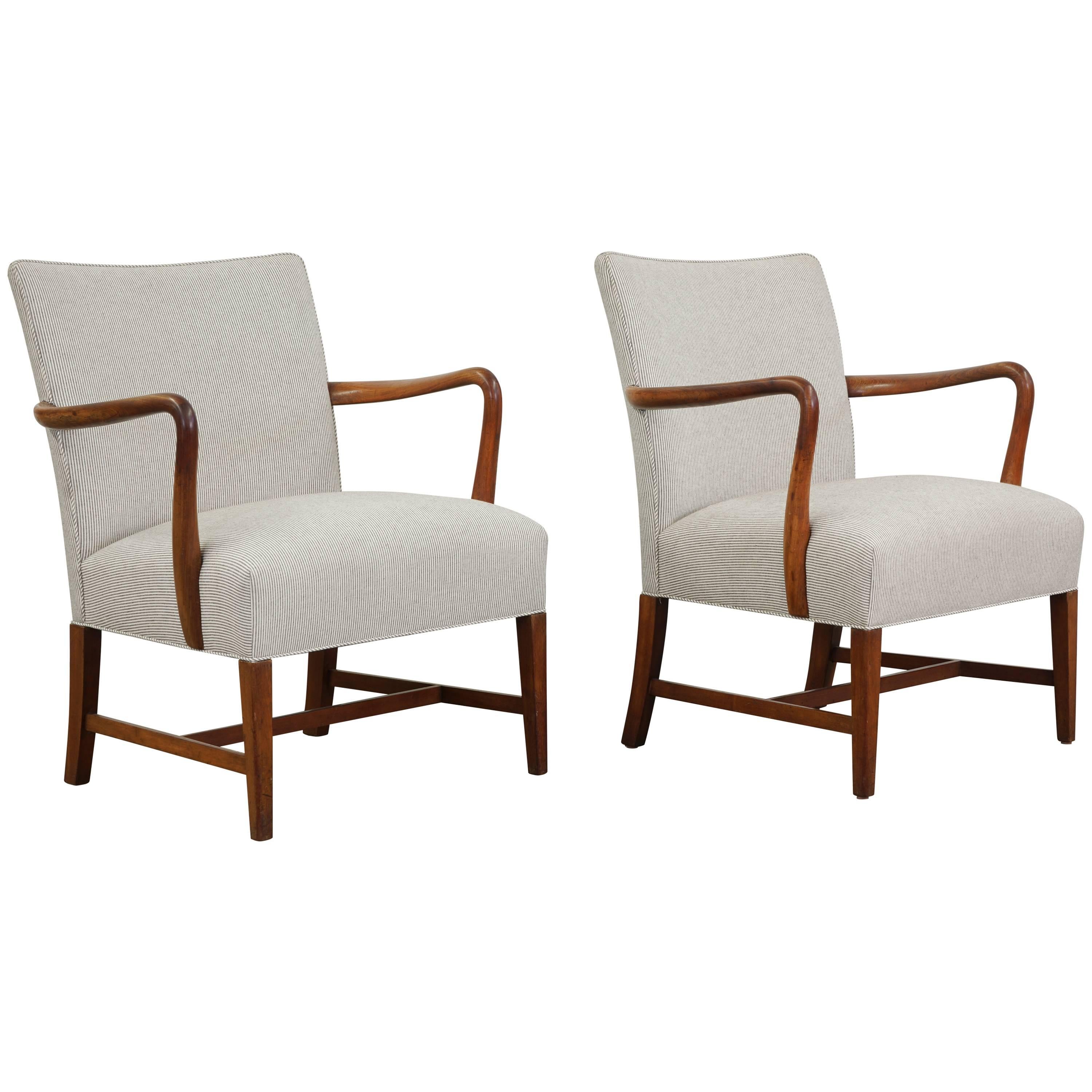 Pair of 1950s Danish Armchairs in the Manner of Jakob Kjaer