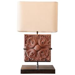 Lamp Fashioned from a Terracotta Tile