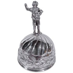 German Sterling Silver Bell with Figural Finial