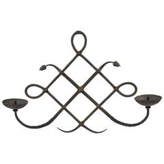 1970s Italian Wrought Iron Wall Candleholder Sconce by Modarchitectura 6